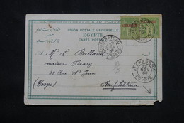 ALEXANDRIE - Affranchissement Type Sage Surchargé 5ct X 2 En 1900 Sur Carte Postale Pour La France - L 59481 - Covers & Documents