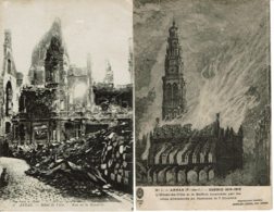 ARRAS - Guerre De 1914-1918 - Hotel-de-Ville Et Le Beffroi Incendié Par Les Allemands - Arras