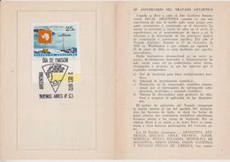 Argentina 1972 10th Ann. Antarctic Treaty 1v On  Leaflet With First Day Ca (47346) - Trattato Antartico