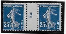 France N°140 - Paire Millésimée 2 - Neufs * Avec Charnière - TB - 1906-38 Sower - Cameo