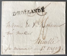 France Griffe D'HOLLANDE Sur Lettre (LSC) - (C1247) - 1801-1848: Précurseurs XIX