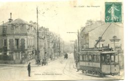 N°6716 -cpa Caen -rue Pémagnie -tramway- - Caen