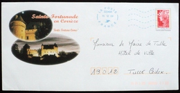 2009 France Francia Entero Postal Stationery Cover Entier Circulee Correze Sainte Fortunade - Castle Chateau - Enteros Privados