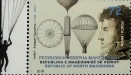 REPUBLIC OF NORTH MACEDONIA, 2019, STAMP, MICHEL 866 - ANDRE JACQUES GARNERIN ** - Jumping