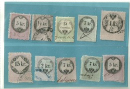 Delcampe - 7909 " MARCHE DA BOLLO ITALIANE SECONDA META' DELL'800 - LOTTO DI 10 PEZZI " - Sin Clasificación