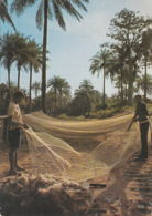 87063- GUINEA BISSAU- FISHERMEN PREPARING THE NETS - Guinea Bissau