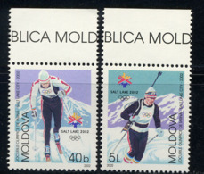 MOLDAVIE MOLDOVA 2002, J.O. Salt Lake City, Ski, 2 Valeurs, Neufs / Mint. R1454 - Inverno2002: Salt Lake City