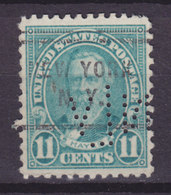 United States Perfin Perforé Lochung 'NLY' 11c. Hayes Stamp (2 Scans) - Perfins