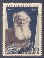 1935. USSR/Russia, Lew Tolstoy, Writer, Mich.537, 1v, Unused/mint - Nuevos