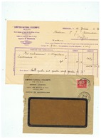 COMPTOIR NATIONAL D'ESCOMPTE PARIS  à BEZIERS   (HERAULT ) Pour NEFFIES (HERAULT)  1934 TIMBRE PERFORE C N - Cartas & Documentos