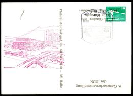 DDR PP18 D2/017 Privat-Postkarte ZUDRUCK UMGEKEHRT Halle-Neustadt Sost. 1988 - Cartes Postales Privées - Oblitérées