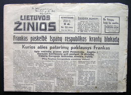 Lithuanian Newspaper/ Lietuvos žinios No. 55 (5920) 1939.03.09 - Allgemeine Literatur