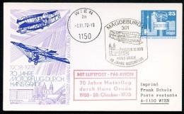 DDR PP17 C1/002b Privat-Postkarte 70 J. MOTORFLUG HANS GRADE Magdeburg 1978  NGK 6,00 € - Privé Postkaarten - Gebruikt