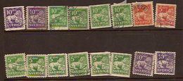 SWEDEN 1920 LION Collection 16 Stamps U Z155 - Sammlungen