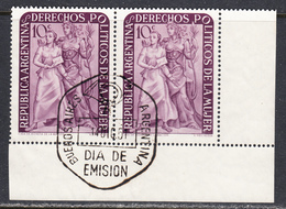 Argentina 1951 First Day Issue, Cancelled, Pair, Sc# 598, SG ,Yt - Usati