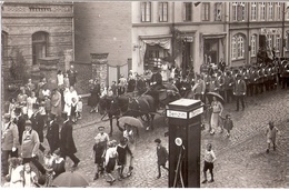 NEUSTADT Holstein 1932 Original Private Fotokarte Umzug Schützenfest Drogen Geschäft Albert Haase MAGGI Benzin Tanke - Neustadt (Holstein)