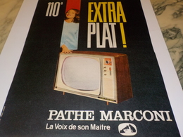 ANCIENNE PUBLICITE EXTRA PLAT  PATHE MARCONI 1960 - Fernsehgeräte