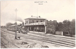 NEUSTADT Holstein Bahnhof Handschriftlich Datiert 23.7.1916 Eisenbahn Zug Dampflok Fast TOP-Erhaltung Ungelaufen - Neustadt (Holstein)