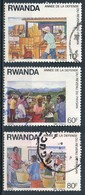 °°° RWANDA - Y&T N°1255/58 - 1988 °°° - Gebraucht