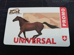 ZWITSERLAND  PROMO   PREPAID CARD  ICM  HORSE /UNIVERSAL      FINE USED CARD **1746** - Schweiz