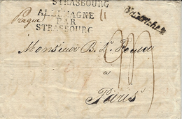 1813- Lettr From "Prague " To Paris  - " D"autriche "  + ALLEMAGNE / PAR /STRASBOURG -rating 24 D. - Marques D'entrées