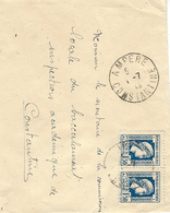 1946- Enveloppe Affr. à 2 F  D'AMPERE / CONSTANTINE - Storia Postale