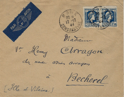 1944- Enveloppe Affr. à 3 F Oblit. BONE / CONSTANTINE - Storia Postale