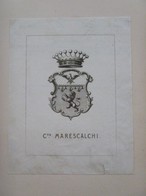 Ex-libris Héraldique Italien XIXème - Ferdinand Napoléon MARESCALCHI (Bologne) - Exlibris