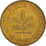 Monnaie, République Fédérale Allemande, 5 Pfennig, 1980, Hambourg, TTB, Brass - 5 Pfennig