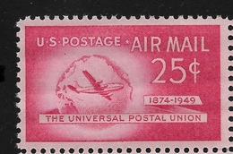 US 1949 UPU Air Mail, Boeing & Globe Scott # C44, VF-XF MNH**OG - 2b. 1941-1960 Nuovi