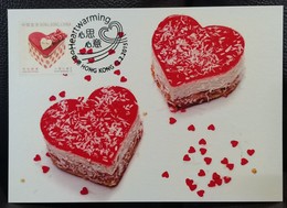 Heartwarming Love Heart Red Cake Happy Birthday 2015 Hong Kong Maximum Card Type G - Cartes-maximum