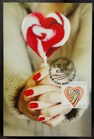 Heartwarming Love Heart Red Rainbow Lolipop Happy Birthday 2015 Hong Kong Maximum Card Type H - Cartes-maximum