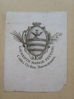 Ex-libris Héraldique Italien XIXème - Laurentii Mariae TETTONI (Romagnano - Novara) - Exlibris
