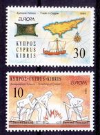 (!)  EUROPA CEPT De 1994  Thème Europe & Découvertes CHYPRE Y&T 821/822 Neuf(s) ** Mnh - 1994