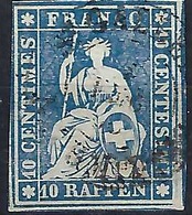 SUISSE:  TP ''Helvetia Assise ND (Strubeli)'' ZNr.23G (p. épais, FDS Vert),  Obl. CAD - Gebraucht