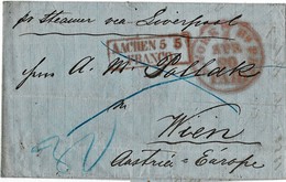 1858, USA Nach Wien , A3604 - ...-1850 Vorphilatelie