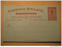 CONGO BELGE 10c + 10c Reponse Reply Palm Double Postal Stationery Card BELGIAN Belgisch Kongo Belgium Africa - Postwaardestukken
