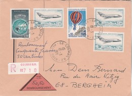 Enveloppe Recommandée Contre Remboursement De Colmar Haut Rhin 18/3/1971 Pour Bergheim - 1961-....