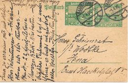 Entier, Carte Postale 10c Vert Sarre Avec Complèment Oblit.1.4.25 - Interi Postali