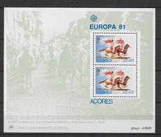 PORTUGAL / ACORES - EUROPA  1981 - BLOC N° 2 ** MNH - FOLKLORE / CHEVAUX - Azoren