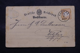 ALLEMAGNE - Carte De Correspondance De Cassel En 1874 Pour Wetztlar, Affranchissement Plaisant - L 59552 - Covers & Documents