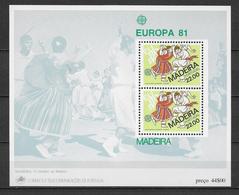 PORTUGAL / MADEIRA - EUROPA  1981 - BLOC N° 2 ** MNH - FOLKLORE / DANSES - Madère