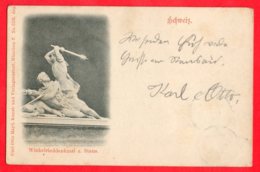 [DC6018] CPA - SVIZZERA - SCHWEIZ - STANS - WINKELRIEDDENKMAL - CARL OTTO HAYD - Viaggiata 1899 - Old Postcard - Stans