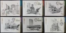 Museums Collection - Pencil Drawings Old Building Streets 2016 Hong Kong MaxSimum Card MC Set (Location Postmark) - Cartes-maximum