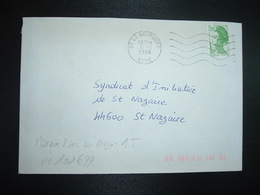 LETTRE TP LIBERTE 2,00 VERT OBL.MEC.6-1 1988 27 LE NEUBOURG + TRI INDEXATION BARRES ROSES Marque à Sec 1T - Storia Postale