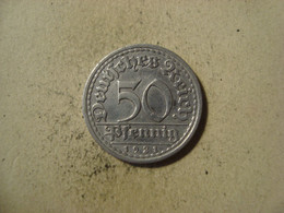 MONNAIE ALLEMAGNE 50 REICHSPFENNIG 1921 A - 50 Renten- & 50 Reichspfennig