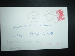 LETTRE TP LIBERTE 2,00 ROUGE OBL.MEC.8-3 1984 86 USSON DU POITOU + TRI INDEXATION BARRES ROSES Marque à Sec V6 - Storia Postale