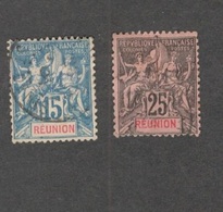 REUNION1892:Yvert37,39used - Andere & Zonder Classificatie