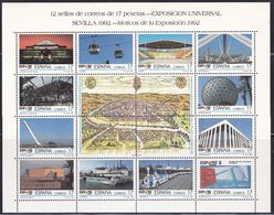 Spain 3042/53 - World EXPO 1992 ( 17 Pta ) M/S - MNH - 1992 – Siviglia (Spagna)