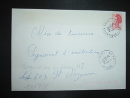 LETTRE TP LIBERTE 2,00 ROUGE OBL.30-3 1984 44 VAY + TRI INDEXATION BARRES ROSES Marque à Sec H8 - Covers & Documents